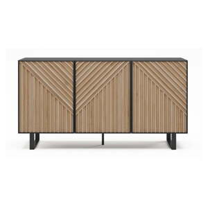 Čierna/v prírodnej farbe komoda v dekore duba 151x80x40 cm Alana – Marckeric