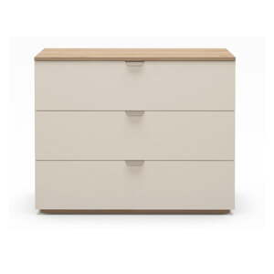 Krémovobiela/v prírodnej farbe komoda v dekore duba 100x80x40 cm Dennis – Marckeric