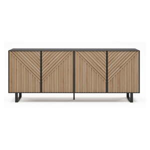 Čierna/v prírodnej farbe komoda v dekore duba 201x80x40 cm Alana – Marckeric