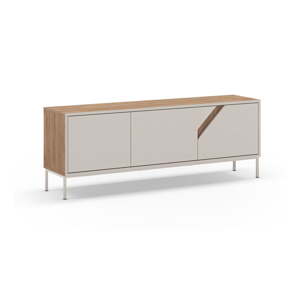 Krémovobiela/v prírodnej farbe komoda v dekore duba 150x55x35 cm Lilou – Marckeric