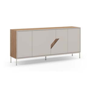 Krémovobiela/v prírodnej farbe komoda v dekore duba 180x80x40 cm Lilou – Marckeric