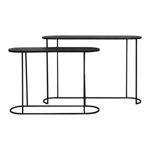 Čierne kovové konzolové stolíky v súprave 2 ks 28x118 cm Bocov – Light & Living