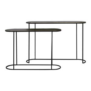 Kovové konzolové stolíky v súprave 2 ks v bronzovej farbe 28x118 cm Bocov – Light & Living