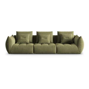 Svetlozelená pohovka z textílie bouclé 332 cm Bloom – Micadoni Home