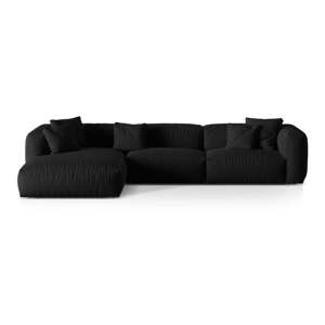 Čierna modulárna rohová pohovka (ľavý roh) Martina – Micadoni Home