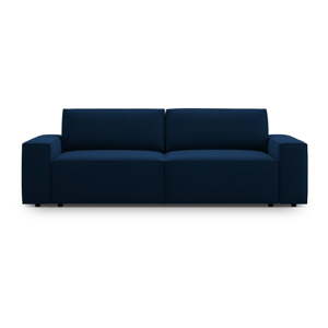 Tmavomodrá rozkladacia pohovka z textílie bouclé 247 cm Jodie – Micadoni Home