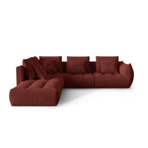 Červená rohová pohovka (ľavý roh/do L) Bloom – Micadoni Home