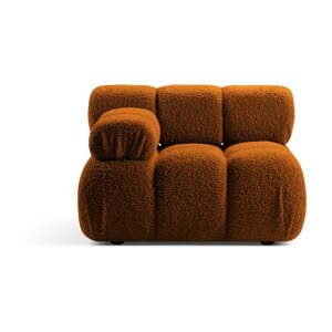 Oranžový modul pohovky z textílie bouclé (ľavý roh) Bellis – Micadoni Home
