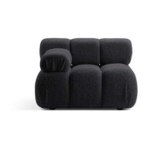Antracitový modul pohovky z textílie bouclé (ľavý roh) Bellis – Micadoni Home
