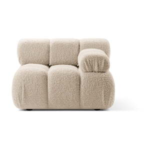Béžový modul pohovky z textílie bouclé (pravý roh) Bellis – Micadoni Home