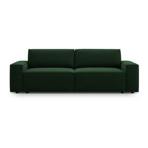 Tmavozelená rozkladacia pohovka z textílie bouclé 247 cm Jodie – Micadoni Home