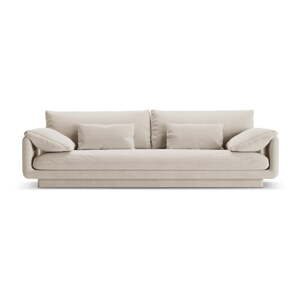 Biela pohovka z textílie bouclé 250 cm Torino – Micadoni Home