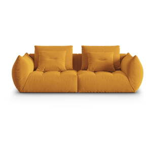 Žltá pohovka z textílie bouclé 232 cm Bloom – Micadoni Home