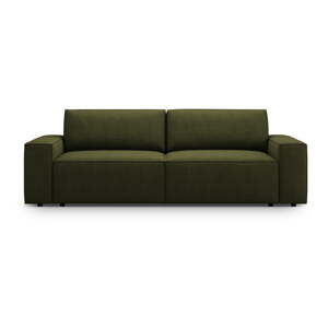 Tmavozelená rozkladacia pohovka z textílie bouclé 247 cm Jodie – Micadoni Home