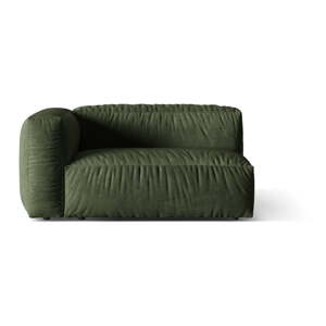 Zelený modul pohovky z textílie bouclé (ľavý roh) Martina – Micadoni Home