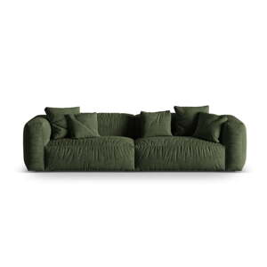 Zelená pohovka z textílie bouclé 320 cm Martina – Micadoni Home