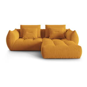 Žltá rohová pohovka z textílie bouclé (variabilný roh) Bloom – Micadoni Home
