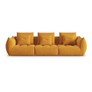 Žltá pohovka z textílie bouclé 332 cm Bloom – Micadoni Home