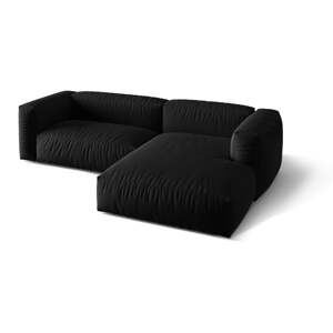 Čierna modulárna rohová pohovka (pravý roh) Martina – Micadoni Home