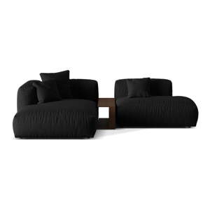 Čierna modulárna rohová pohovka (ľavý roh) Martina – Micadoni Home