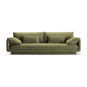 Svetlozelená pohovka z textílie bouclé 250 cm Torino – Micadoni Home