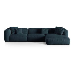 Tmavomodrá modulárna rohová pohovka (pravý roh) Martina – Micadoni Home