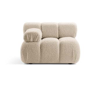 Béžový modul pohovky z textílie bouclé (ľavý roh) Bellis – Micadoni Home
