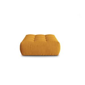 Žltá podnožka z textílie bouclé Bloom – Micadoni Home