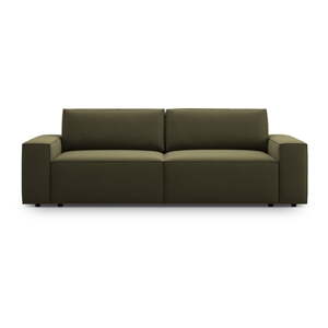 Zelená rozkladacia pohovka z textílie bouclé 247 cm Jodie – Micadoni Home