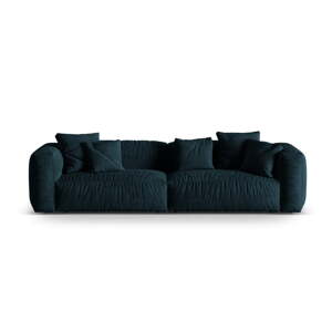 Tmavomodrá pohovka z textílie bouclé 320 cm Martina – Micadoni Home