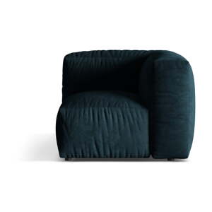 Tmavomodrý modul pohovky z textílie bouclé (variabilný) Martina – Micadoni Home