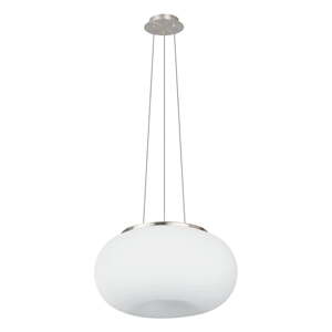 Biele/v striebornej farbe závesné svietidlo so skleneným tienidlom ø 44,5 cm OPTICA – EGLO