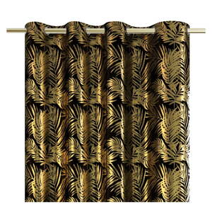 Zamatový dimout záves v čierno-zlatej farbe 140x245 cm Golden Leaves – AmeliaHome