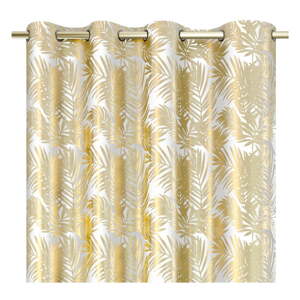 Zamatový dimout záves v bielo-zlatej farbe 140x245 cm Golden Leaves – AmeliaHome