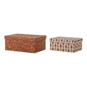 Dekoratívne kartónové úložné boxy v súprave 2 ks 26x19x11 cm Saliha – Bloomingville