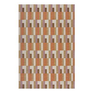 Koberec v oranžovo-prírodnej farbe 120x170 cm Riley Block Geo - Flair Rugs