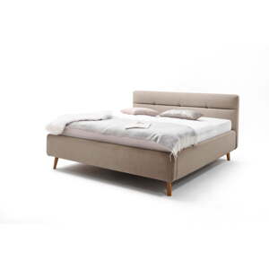 Béžová čalúnená dvojlôžková posteľ bez roštu 180x200 cm Lotte – Meise Möbel