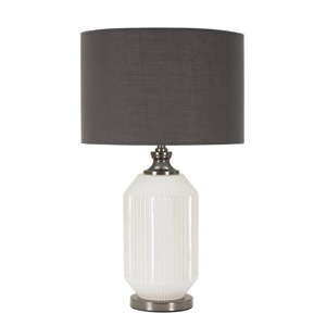 Sivá stolová lampa s textilným tienidlom (výška  65 cm) Brighty – Mauro Ferretti