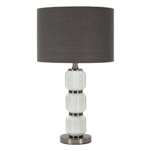Sivá stolová lampa s textilným tienidlom (výška  57 cm) Bright – Mauro Ferretti
