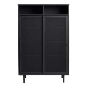 Čierna kovová skrinka s posuvnými dverami 90x140x40 cm Veep – Unique Furniture