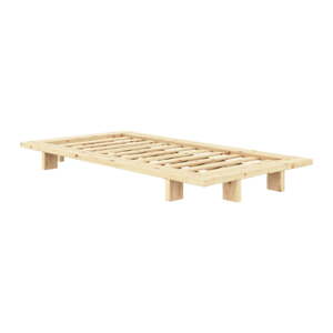 Jednolôžková posteľ z borovicového dreva s roštom v prírodnej farbe 90x200 cm Japan – Karup Design