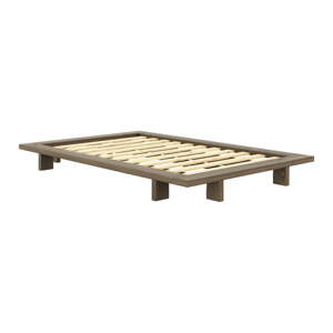 Hnedá jednolôžková posteľ z borovicového dreva s roštom 120x200 cm Japan – Karup Design