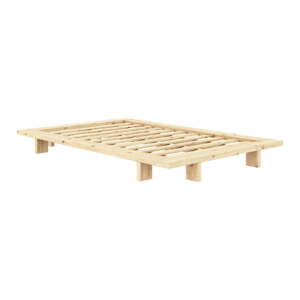 Jednolôžková posteľ z borovicového dreva s roštom v prírodnej farbe 120x200 cm Japan – Karup Design