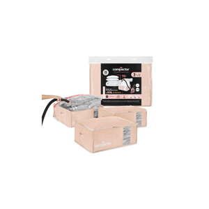 Vákuové plastové úložné boxy na oblečenie v súprave 3 ks 65x45x27 cm Pink Edition – Compactor