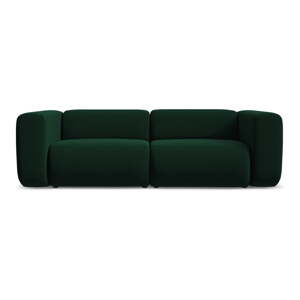 Tmavozelená zamatová pohovka 228 cm Ekahi – Makamii