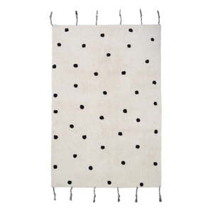 Čierno-krémový umývateľný ručne tkaný bavlnený koberec 100x150 cm Nümi Black – Nattiot