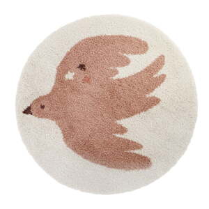Krémovobiely detský koberec ø120 cm Bohemian Bird Creme – Nattiot