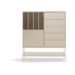 Krémovobiela skrinka 120x140x45 cm Platt – Teulat