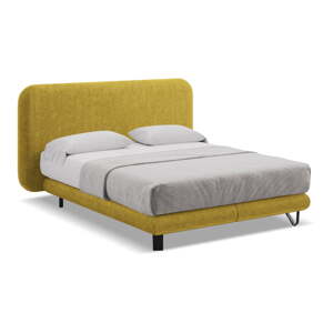 Boxspring posteľ 140x200 cm v horčicovej farbe Ilima – Makamii