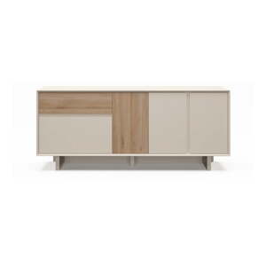 Komoda v béžovej a prírodnej farbe v dekore duba 180x76x45 cm Carpi – Marckeric